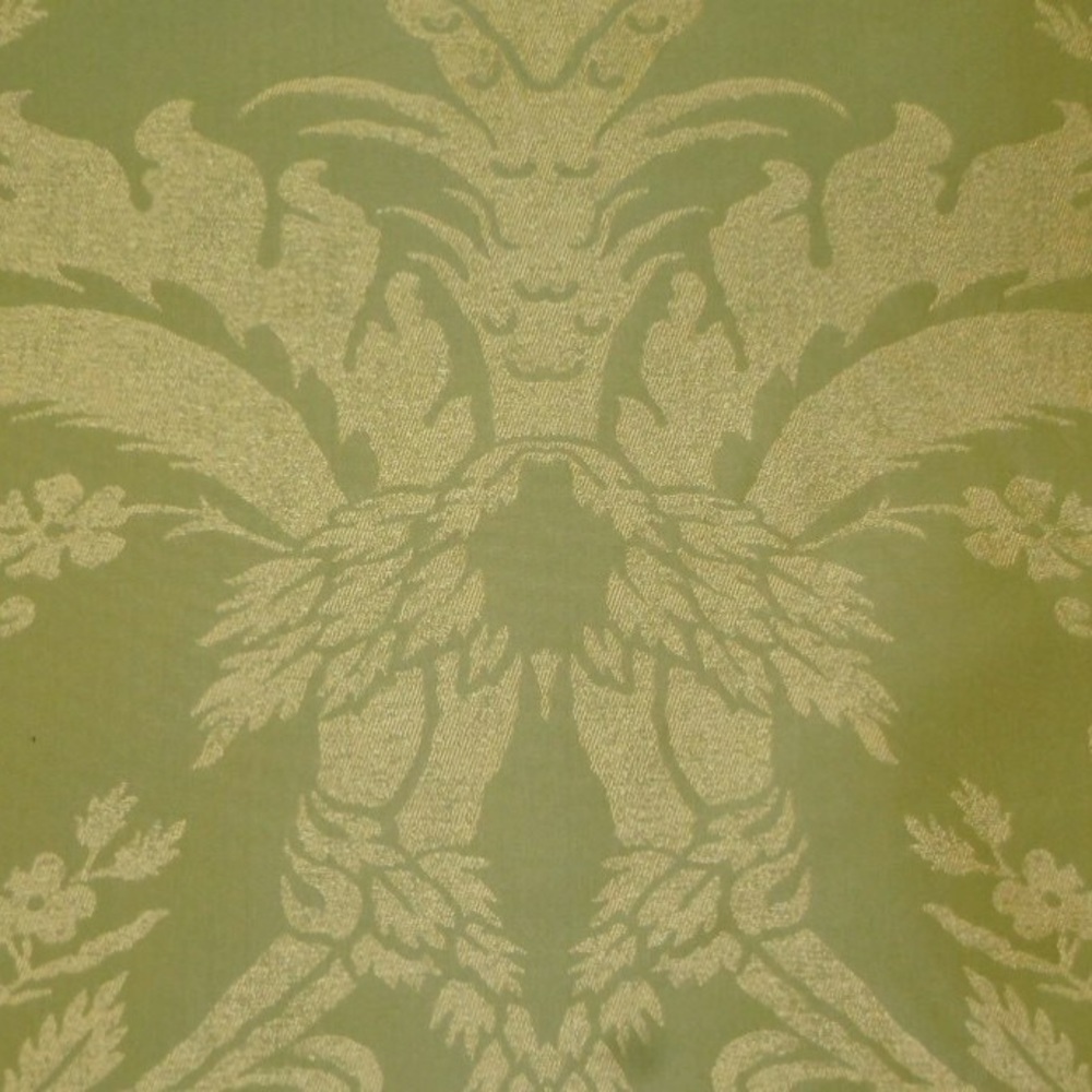 Beacon Hill Leaf Stencil Mint Julep Damask Fabric - Picture 6 of 8